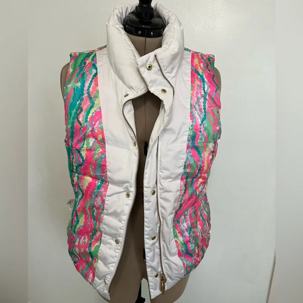 Lilly Pulitzer Isabelle Puffer Down Vest - Picture 1 of 9